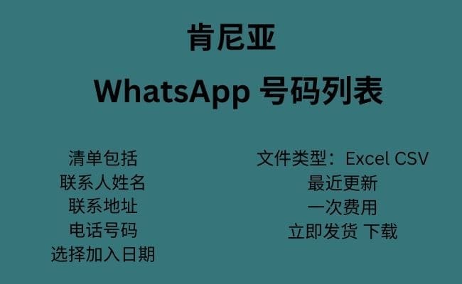 肯尼亚 WhatsApp 数据