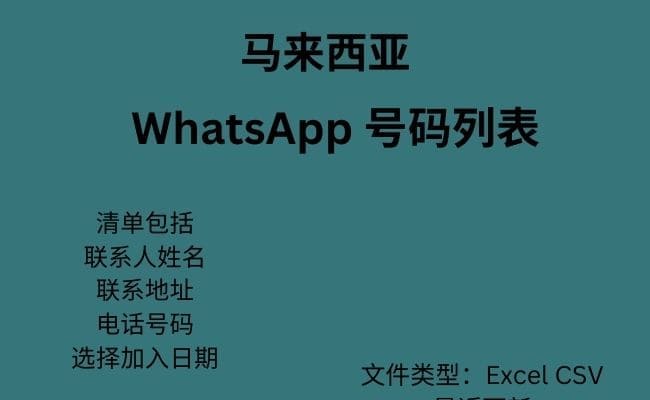 马来西亚 WhatsApp 数据