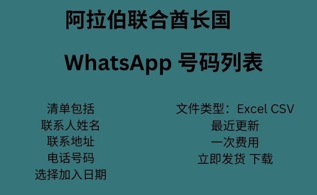 阿联酋 WhatsApp 数据​